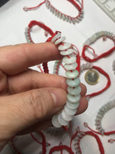 Load image into Gallery viewer, 100% natural type A green white purple Safety Guardian Button donut jadeite jade thread woven bracelets PD98

