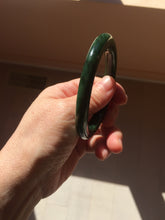 Load image into Gallery viewer, 54.8mm Certified 100% Natural Deep Pine Green/Black "Serene Ember Forest" Nephrite (red-skin nephrite 红皮碧玉)  Bangle HT168-12-6184
