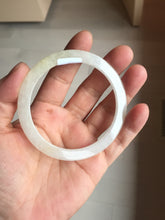 Load image into Gallery viewer, 56mm certified 100% natural type A light yellow brown sugar flat jadeite jade bangle PA169-6634
