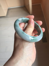 Load image into Gallery viewer, 57.5mm certified 100% natural Type A light green/purple/white chubby jadeite jade bangle R59-1301
