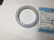 Load image into Gallery viewer, 56.5mm certified 100% natural Type A light green purple jadeite jade bangle AA32-4276
