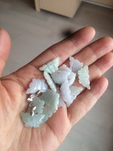 Load image into Gallery viewer, 100% Natural type A icy watery  light green purple white 3D Jadeite Jade butterfly pendant BG47
