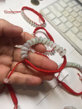 Load image into Gallery viewer, 100% natural type A green white purple Safety Guardian Button donut jadeite jade thread woven bracelets PD98
