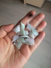 Load image into Gallery viewer, 100% Natural type A icy watery  light green purple white 3D Jadeite Jade butterfly pendant BG47
