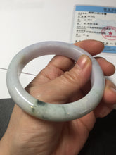 Load image into Gallery viewer, 56.5mm certified 100% natural Type A light green purple jadeite jade bangle AA32-4276
