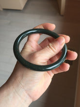 Load image into Gallery viewer, 64.4mm certified 100% Natural dark green/black meteorite Stellar Night sky round cut nephrite bangle HN118-0596
