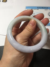 Load image into Gallery viewer, 56.5mm certified 100% natural Type A light green purple jadeite jade bangle AA32-4276

