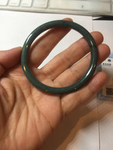 Load image into Gallery viewer, 55.4mm Certified Type A 100% Natural dark green blue gray black slim round cut Guatemala Jadeite bangle PJ14-4298
