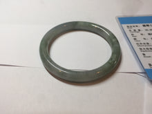 Load image into Gallery viewer, 57mm certified Type A 100% Natural dark green gray light purple round cut Jadeite Jade bangle PH214-3251
