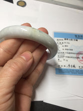 Load image into Gallery viewer, 56.5mm certified 100% natural Type A light green purple jadeite jade bangle AA32-4276
