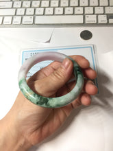 Load image into Gallery viewer, 55.5mm Certified 100% natural Type A sunny Green &amp; Light Purple(春带彩) jadeite jade bangle PH247-0509
