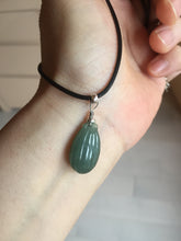 Load image into Gallery viewer, 100% Natural type A light green/gray candied dates Jadeite Jade pendant AX155
