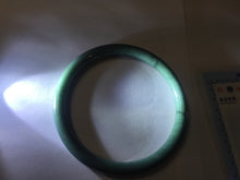 Load image into Gallery viewer, 55.4mm Certified Type A 100% Natural dark green blue gray black slim round cut Guatemala Jadeite bangle PJ14-4298
