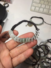Load image into Gallery viewer, 100% natural type A green white Safety Guardian Button donut jadeite jade thread woven bracelets PD99
