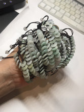 Load image into Gallery viewer, 100% natural type A green white Safety Guardian Button donut jadeite jade thread woven bracelets PD99
