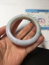 Load image into Gallery viewer, 56.5mm certified 100% natural Type A light green purple jadeite jade bangle AA32-4276
