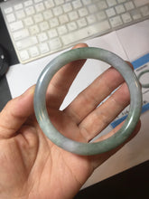 Load image into Gallery viewer, 57mm certified Type A 100% Natural dark green gray light purple round cut Jadeite Jade bangle PH214-3251
