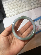Load image into Gallery viewer, 57mm certified Type A 100% Natural dark green gray light purple round cut Jadeite Jade bangle PH214-3251
