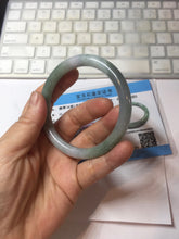 Load image into Gallery viewer, 57mm certified Type A 100% Natural dark green gray light purple round cut Jadeite Jade bangle PH214-3251

