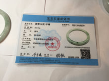 Load image into Gallery viewer, 58.3mm certified Type A 100% Natural light green flat round cut Jadeite Jade bangle PH215-3239
