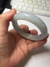 Load image into Gallery viewer, 53mm 100% natural Type A light green white carved and golden-painted jadeite jade bangle PJ61
