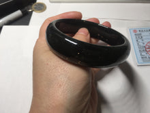 Load image into Gallery viewer, 61.9mm 100% Natural dark green/black meteorite Stellar Night sky nephrite bangle HN29-7604
