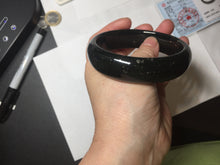 Load image into Gallery viewer, 61.9mm 100% Natural dark green/black meteorite Stellar Night sky nephrite bangle HN29-7604
