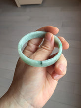 Load image into Gallery viewer, 51.7mm Certified type A 100% Natural sunny green light green with green flying flowers square Jadeite Jade bangle PA257-6942
