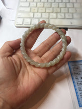 Load image into Gallery viewer, 60.5mm Certified Type A 100% Natural Green, Gray, Brown &amp; Black Flying Dandelion Vintage Twist Style Nephrite Jade Bangle JT7-1199
