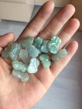 Load image into Gallery viewer, 100% natural type A icy watery jadeite jade green/white 3D PiXiu(貔貅) pendant group necklace F160

