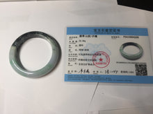 Load image into Gallery viewer, 53.5mm certified 100% natural Type A sunny green dark green purple  jadeite jade bangle AA34-4258
