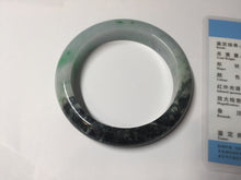 Load image into Gallery viewer, 53.5mm certified 100% natural Type A sunny green dark green purple  jadeite jade bangle AA34-4258
