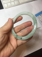 Load image into Gallery viewer, 58.3mm certified Type A 100% Natural light green flat round cut Jadeite Jade bangle PH215-3239
