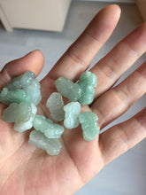 Load image into Gallery viewer, 100% natural type A icy watery jadeite jade green/white 3D PiXiu(貔貅) pendant group necklace F160
