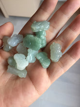 Load image into Gallery viewer, 100% natural type A icy watery jadeite jade green/white 3D PiXiu(貔貅) pendant group necklace F160
