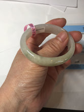 Load image into Gallery viewer, 48mm certified 100% natural Type A icy watery light green yellow white oval jadeite jade bangle PC16-6669
