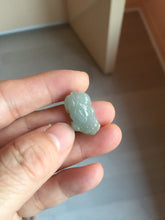 Load image into Gallery viewer, 100% natural type A icy watery jadeite jade green/white 3D PiXiu(貔貅) pendant group necklace F160
