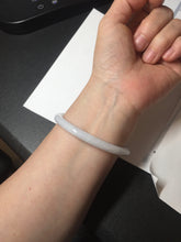 Load image into Gallery viewer, 53.5mm certified 100% natural light green white slim round cut oval jadeite jade bangle BL85-4662
