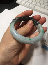 Load image into Gallery viewer, 53.5mm certified 100% natural Type A sunny green dark green purple  jadeite jade bangle AA34-4258
