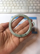 Load image into Gallery viewer, 58.3mm certified Type A 100% Natural light green flat round cut Jadeite Jade bangle PH215-3239
