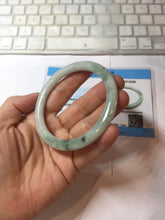 Load image into Gallery viewer, 58.3mm certified Type A 100% Natural light green flat round cut Jadeite Jade bangle PH215-3239
