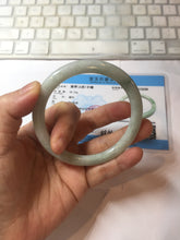Load image into Gallery viewer, 58.3mm certified Type A 100% Natural light green flat round cut Jadeite Jade bangle PH215-3239
