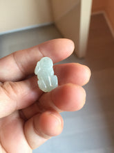 Load image into Gallery viewer, 100% natural type A icy watery jadeite jade green/white 3D PiXiu(貔貅) pendant group necklace F160
