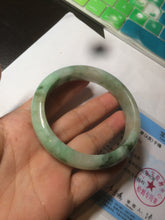 Load image into Gallery viewer, 59.5mm certified Type A 100% Natural sunny green Jadeite bangle AX76-6145
