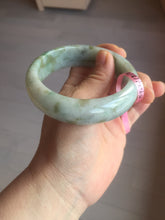 Load image into Gallery viewer, 59.2mm Type A 100% Natural light green brown chubby jadeite jade bangle G55
