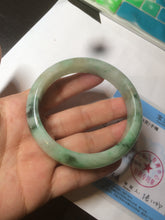 Load image into Gallery viewer, 59.5mm certified Type A 100% Natural sunny green Jadeite bangle AX76-6145

