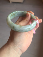 Load image into Gallery viewer, 59.2mm Type A 100% Natural light green brown chubby jadeite jade bangle G55
