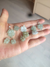 Load image into Gallery viewer, 100% natural type A legit green/yellow four-leaf clover jadeite jade pendants BG46
