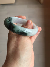 Load image into Gallery viewer, 53.4mm Certified Type A 100% Natural light purple/dark green jadeite Jade bangle BM60
