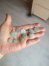 Load image into Gallery viewer, 100% natural type A legit green/yellow four-leaf clover jadeite jade pendants BG46
